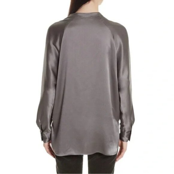 Vince Silk band collar blouse - size xs - Picture 2 of 11